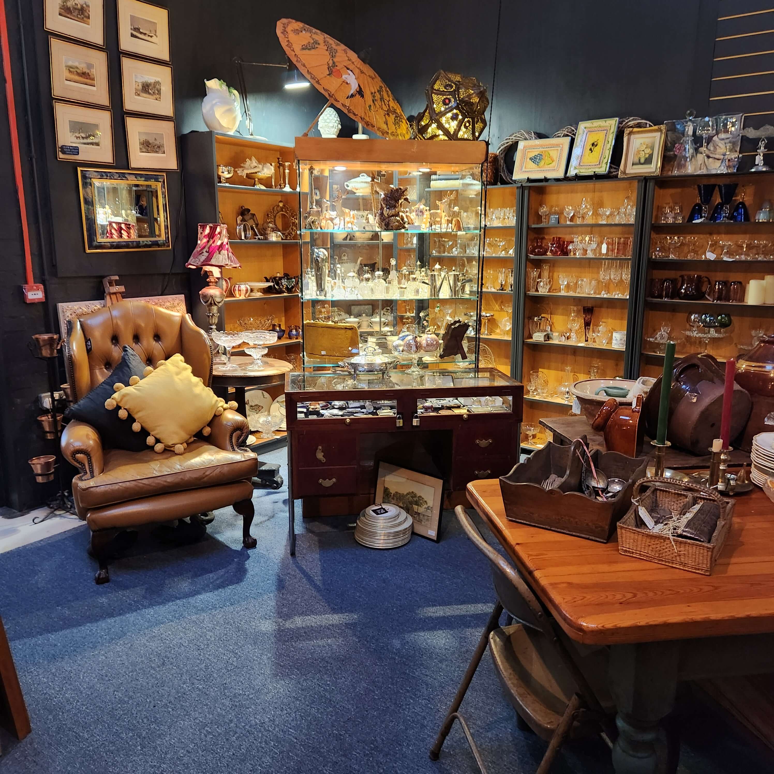 display
                cabinet with silver
