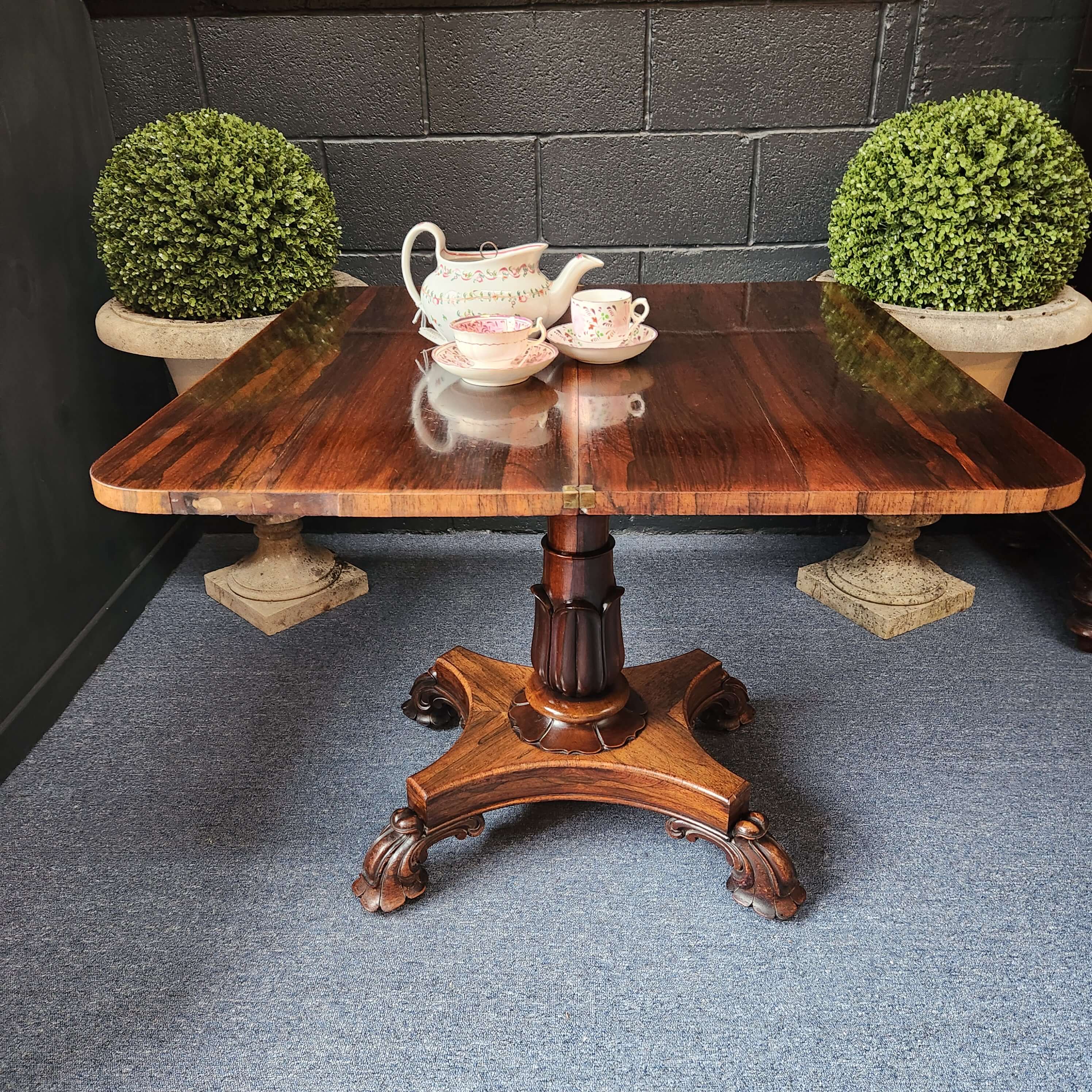 Early 19thC Rosewood Tea Table - Folding